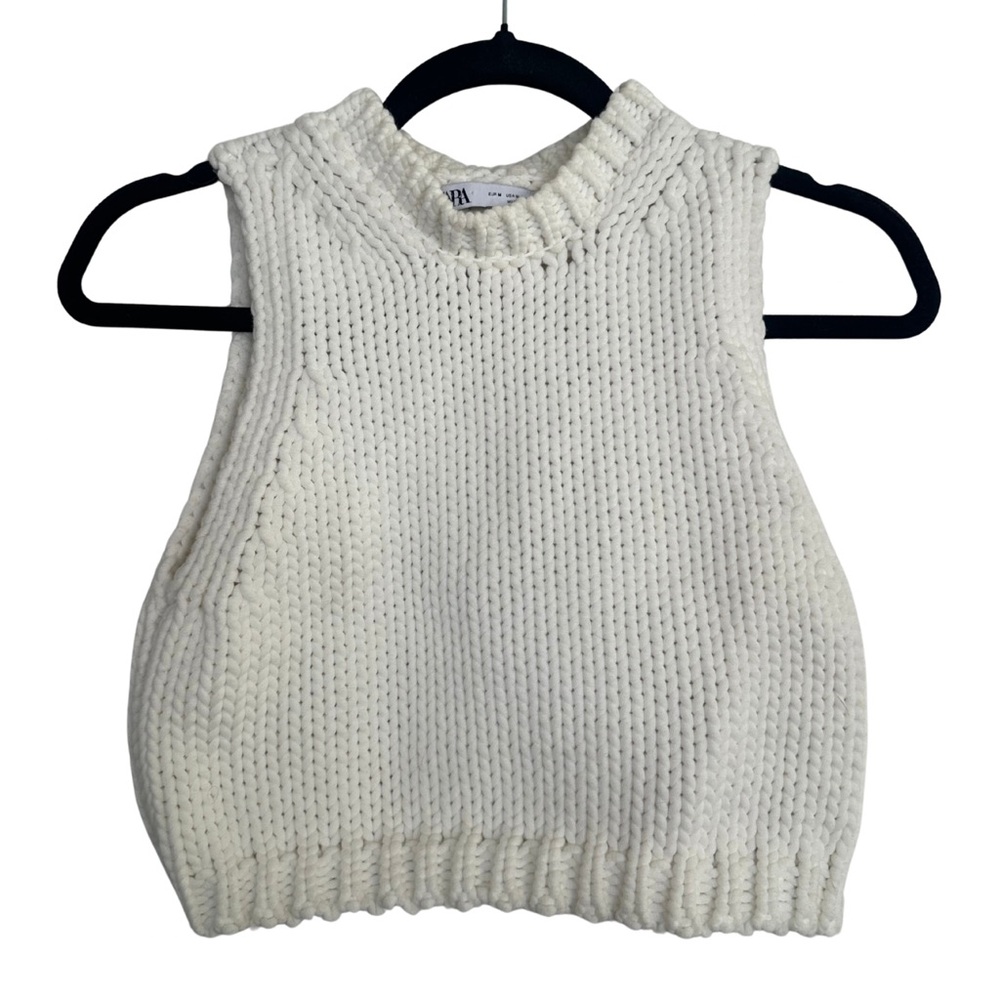 Zara Chunky Knit Sleeveless Sweater Vest Size M EUC